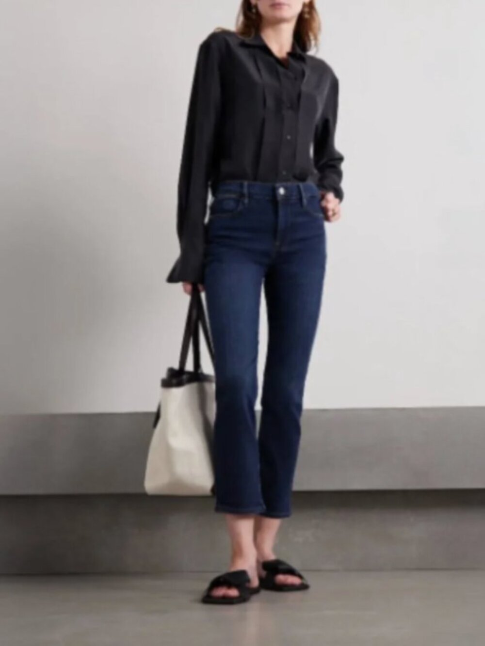 FRAME Le High Straight Jeans Dublin Dark Wash Ankle Cropped Size 27
